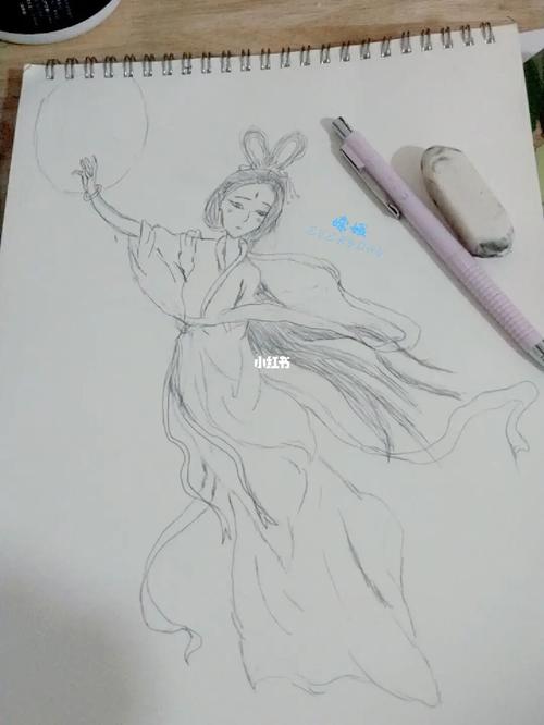 嫦娥奔月_绘画_兴趣爱好_绘画