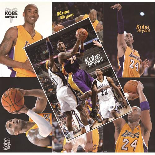 nba篮球明星杜兰特乔丹科比欧文高清压纹海报一套8张墙贴壁纸批发