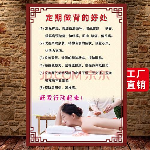 做背部的好处宣传画中医养生馆宣传海报装饰挂图美容店定制做 s-09