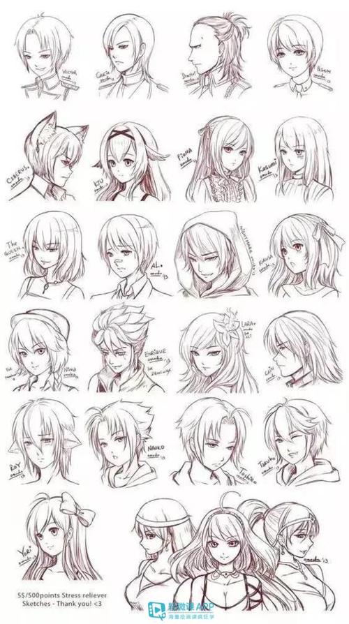 【动漫设计】二次元头发绘画教程,初学者头发的画法教程