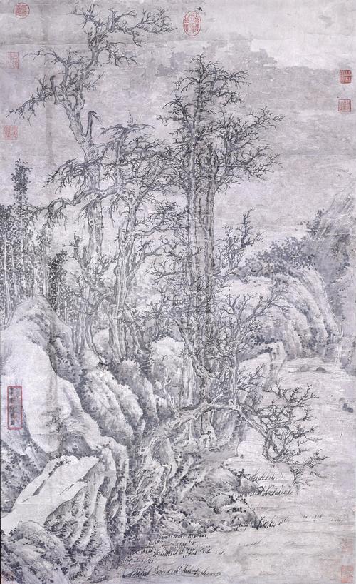 郭熙 寒林图 水墨纸本立轴