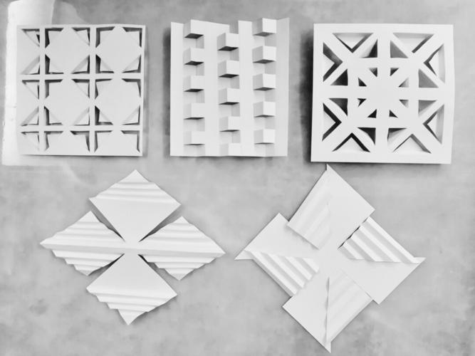 半立体构成(2)多切多折▕   不切多折_立体构成_半立体构成_兴趣爱好