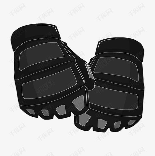 手绘黑色的拳击手套