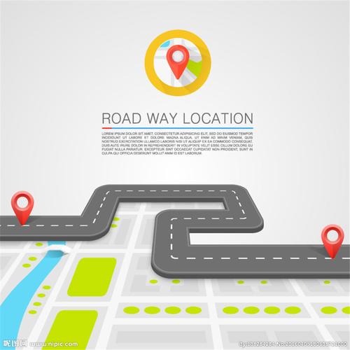 道路上的导航定位插画矢量素材图片