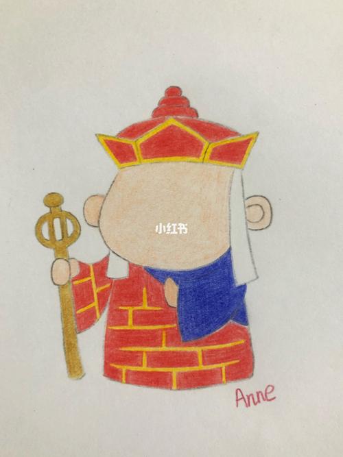 彩铅唐僧简笔画卡通人物儿童入门步骤图