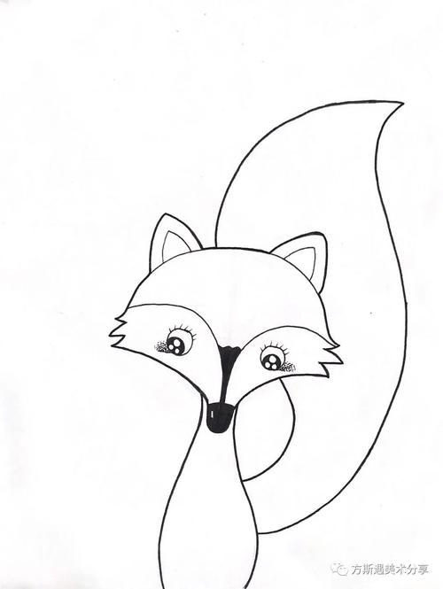 小狐狸 今天来更一篇线描画,需要的工具有:牛皮纸,高光笔,针管笔,素描