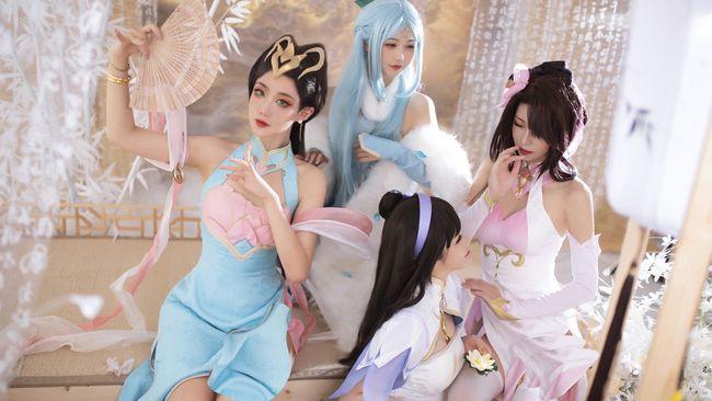 cos:王者荣耀四大美女同人旗袍cos正片