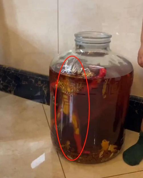 孙子用爷爷的十年药酒给奥特曼泡澡网友宇宙第一泡喝了会变身