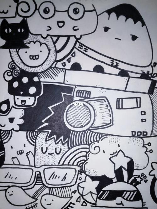 黑白画 重叠画 你最爱哪种_简笔画_文化_绘画