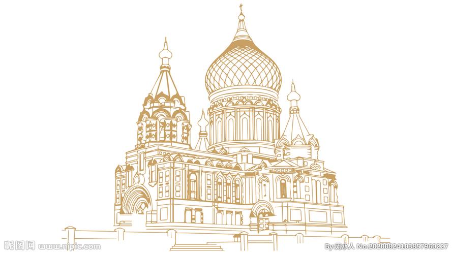 哈尔滨圣索菲亚大教堂手绘版图片