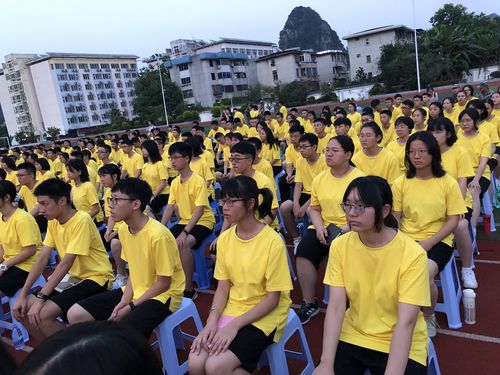 桂林德智外国语学校高2020级七班,沐浴在阳光下,身披金色战袍,勇往直