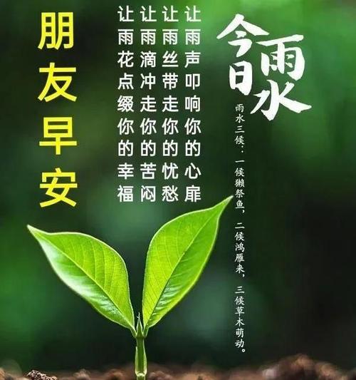 大年初七雨水早上好问候祝福语图片精选