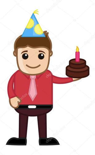 名称:生日庆祝-卡通商务人物的搞笑上限的男人