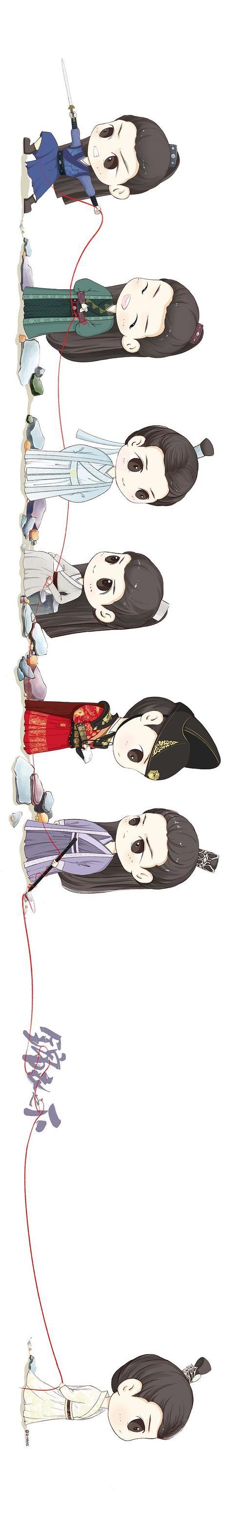 任嘉伦 板绘 原创 q版 锦衣之下《锦衣卫》试映引争议 发q版人物漫画