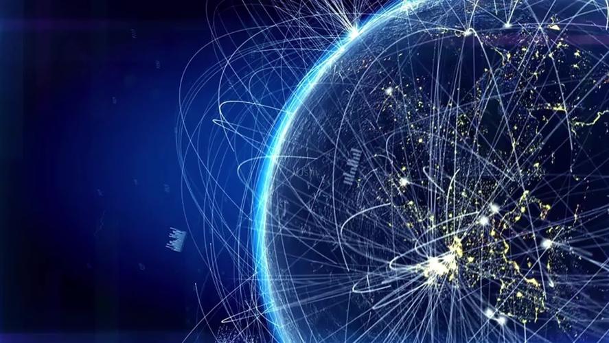 科技感地图全球光线辐射_1920x1082_高清视频素材下载