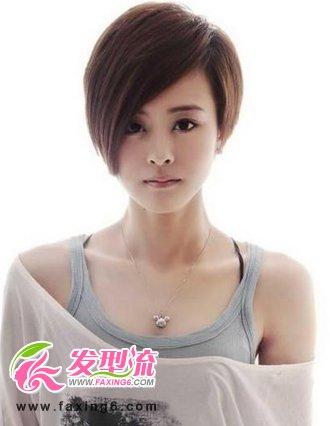 短发发型女斜刘海发型斜庞克         李敏镐斜庞克         男生瘦脸
