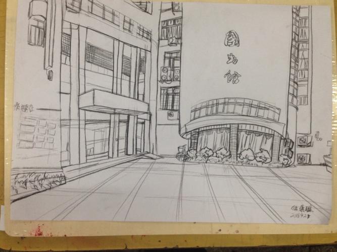 15动漫第1次校园一角场景速写