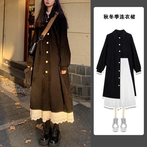 2021年冬季流行女装,2021年冬季女装 秋冬季时尚休闲大码女装胖mm连衣裙子两件套装早初秋装2021年