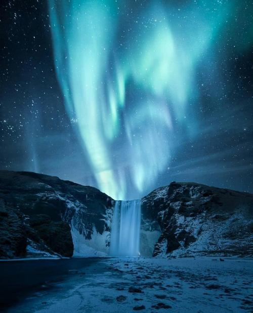 最美冰岛极光景色