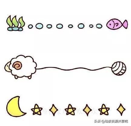 幼儿园手抄报花边边框,超萌卡通手绘简笔画手帐边框