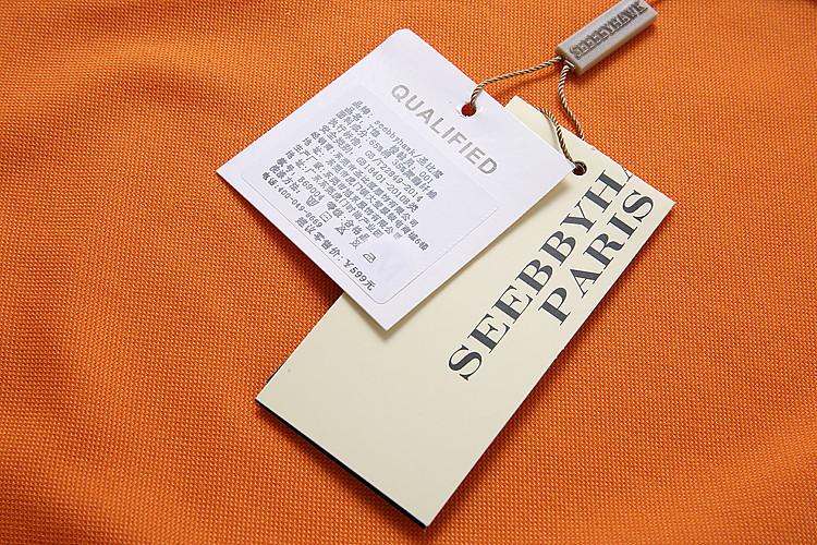 香港正品名牌奢侈品男装翻领t恤短袖纯色国际品牌高端丝光棉薄t恤_7折