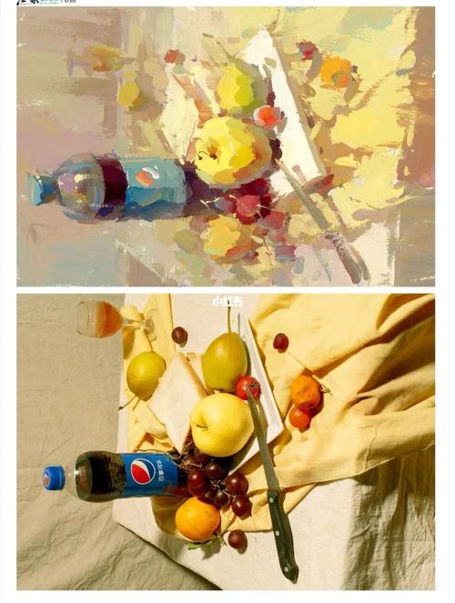 【色彩静物】静物干货临摹步骤分享～_临摹_教程_色彩