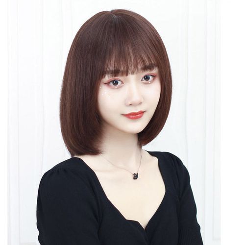 假发女短发全头逼真整顶真发学生波波头内扣圆脸假发