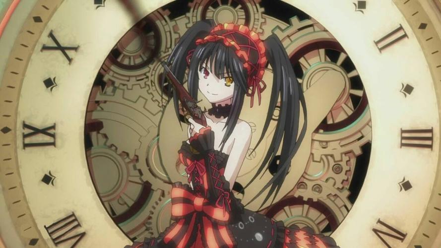 给几张 约会大作战里狂三手持刻刻帝双枪的 图片,,,做