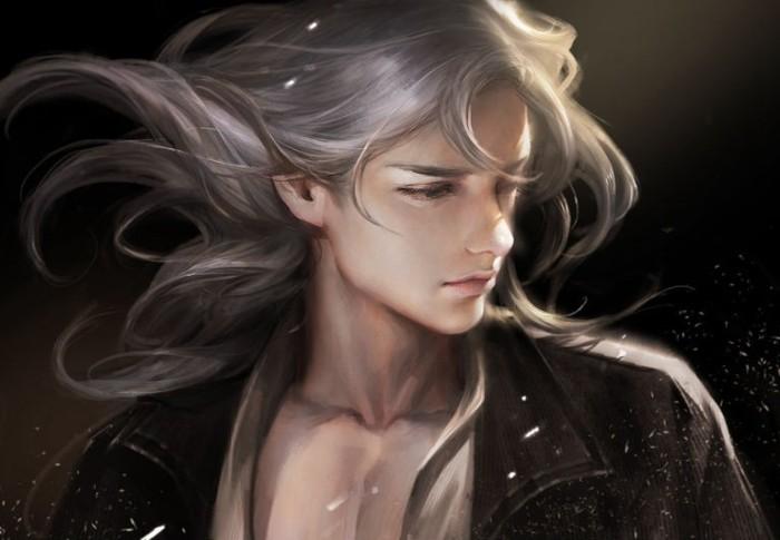 二次元长发男生图片