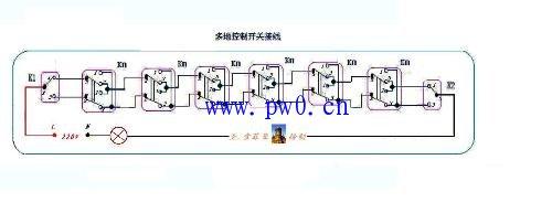 五控灯及多控灯开关接线图