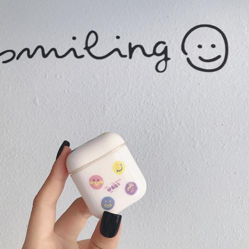 air pods保护套可爱笑脸适用苹果蓝牙耳机airpods1/2通用好事发生