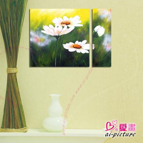 典雅2拼花卉036 美丽的小白花 玛格丽特 油画 装饰品 山水画 艺术品