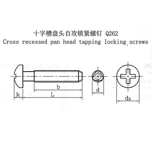 q 262 十字槽盘头自攻锁紧螺钉