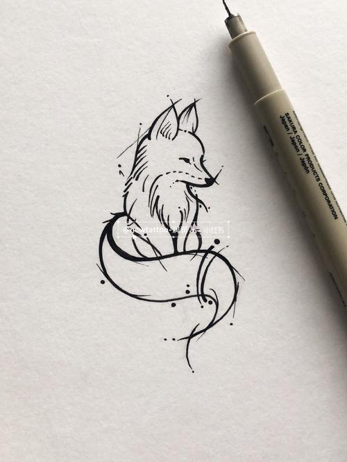 狐狸|线条纹身|小纹身|北京纹身|动物_纹身_纹身也清新_美妆_彩妆