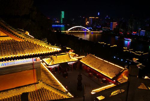 兰州白塔山夜景