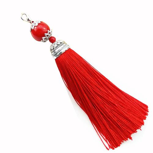配件红色包包龙虾钥匙扣短款穗子流苏