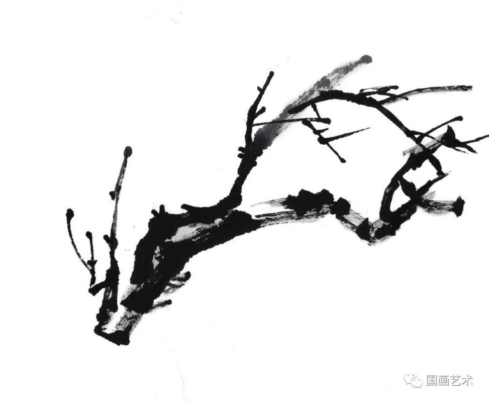 图文教程:写意梅花枝干画法示范