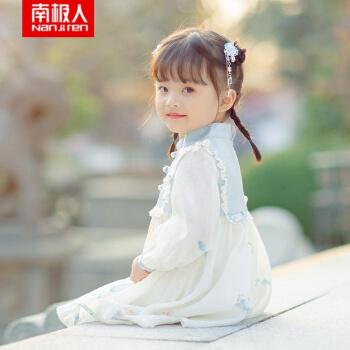 汉服连衣裙儿童唐装中国风童装宝宝襦裙小女孩古风碎花汉服连衣裙90