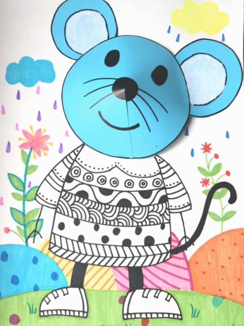 《老鼠的新衣》_创意儿童画_文化_绘画