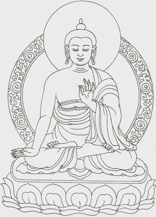 那么今天这些素材,就是唐卡的线稿部分,跟其他工笔画作品一样,唐卡也