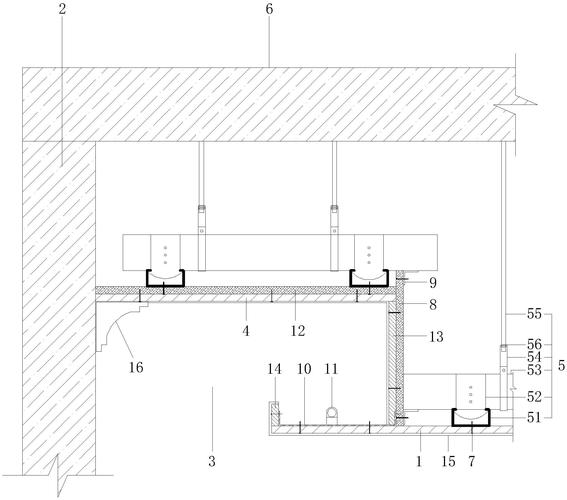cn213390785u_一种吊顶系统边部暗藏灯带节点结构有效