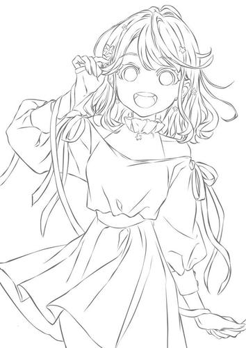 二次元少女手绘线稿 手绘临摹的最佳选择