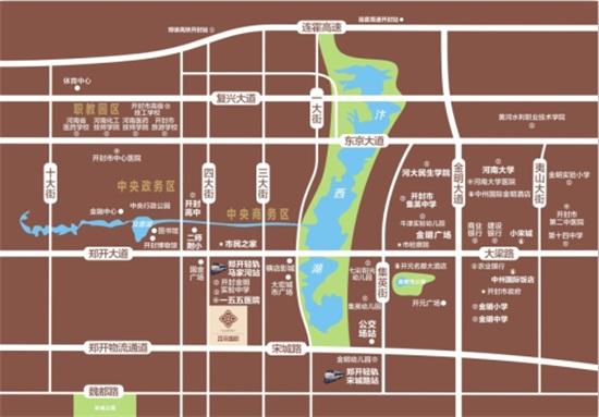路和四大街上规划的社区商业,满足业主各休闲购物需求;西邻汴西湖公园