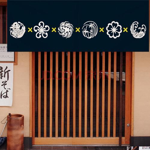 logo定制日式横幅门帘半帘厨房防尘帘隔断帘吧台餐台出餐口遮挡横帘挂