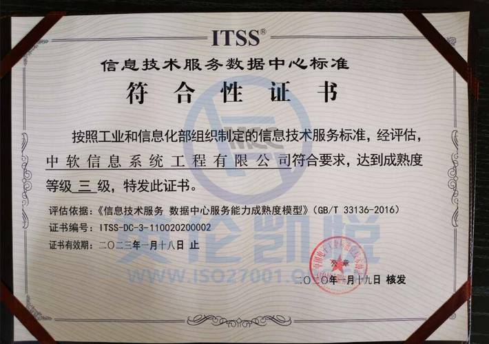 itss数据中心服务能力成熟度评估证书一,适用范围(一)本实施细则适用