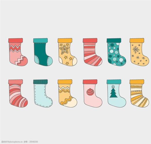 卡通圣诞袜矢量素材