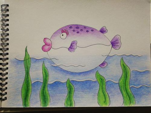 通过河豚的外形,改编嘟嘟嘴,让其变得可爱萌宠