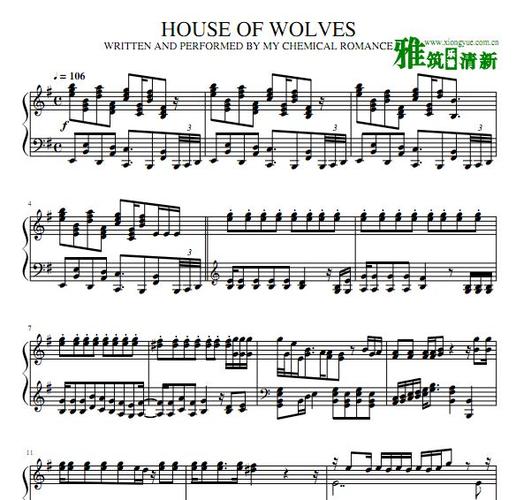 my chemical romance - house of wolves钢琴谱
