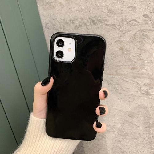 纯黑色适用小米11果冻10青春版9红米k30手机壳pro亮面硅胶网红女