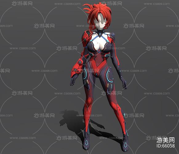 无颜女 机甲女孩 漂亮女生 带绑定动作 太空服装女人